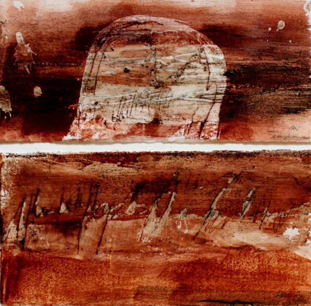 2015: Earth Dust 4, 60 x 53 cm, Urgesteinsm-Pigmente Wachs auf Papier.