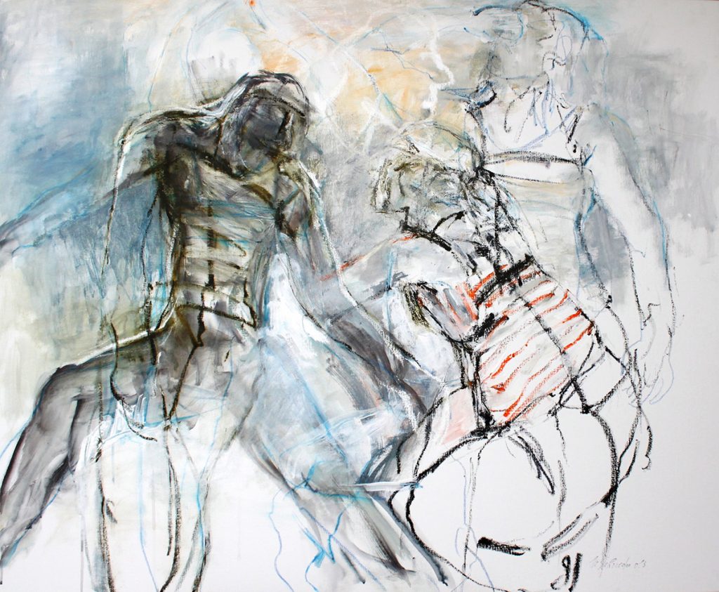 2013: Magdalena and the Tramp, 1,00 x 1,20 m, Acryl oilbar sur toile